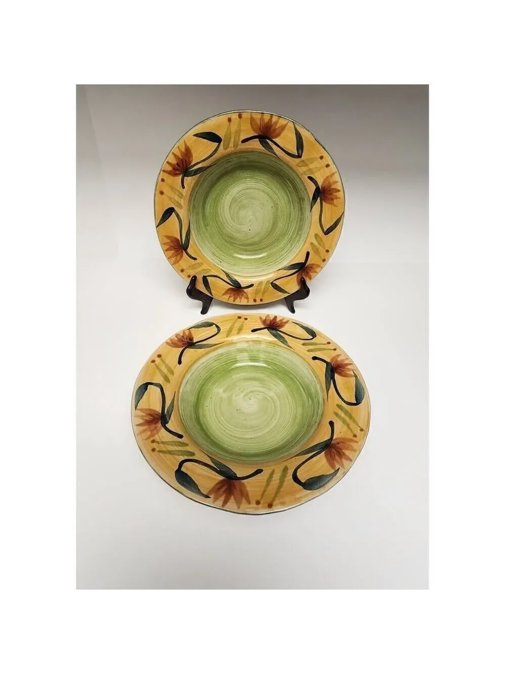 Pier 1 Elizabeth Hand Painted Multicolor Yellow Dinnerware Set